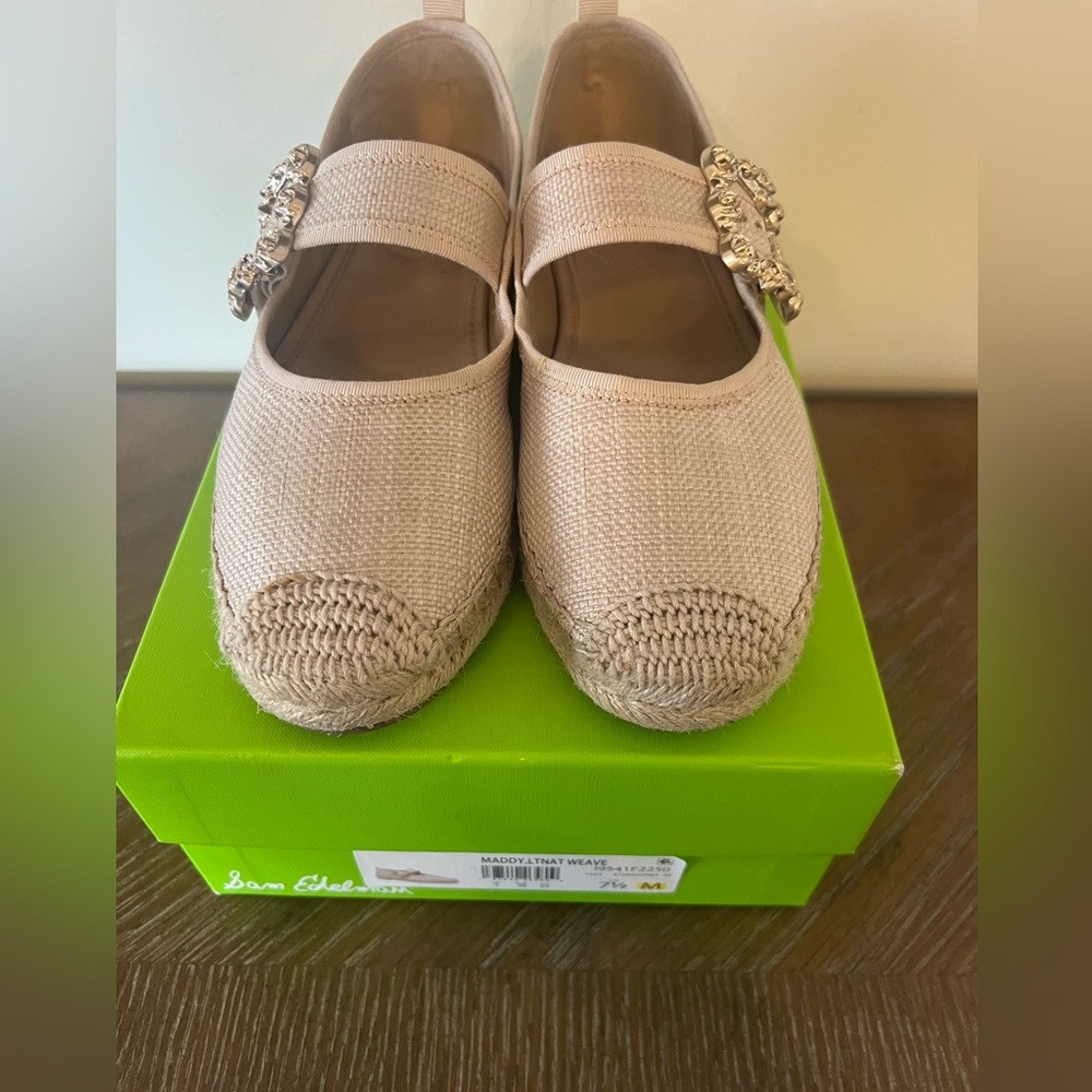 SAM EDELMAN Maddy Espadrille Mary Jane in Light Natural size 7.5 - Picture 7 of 12